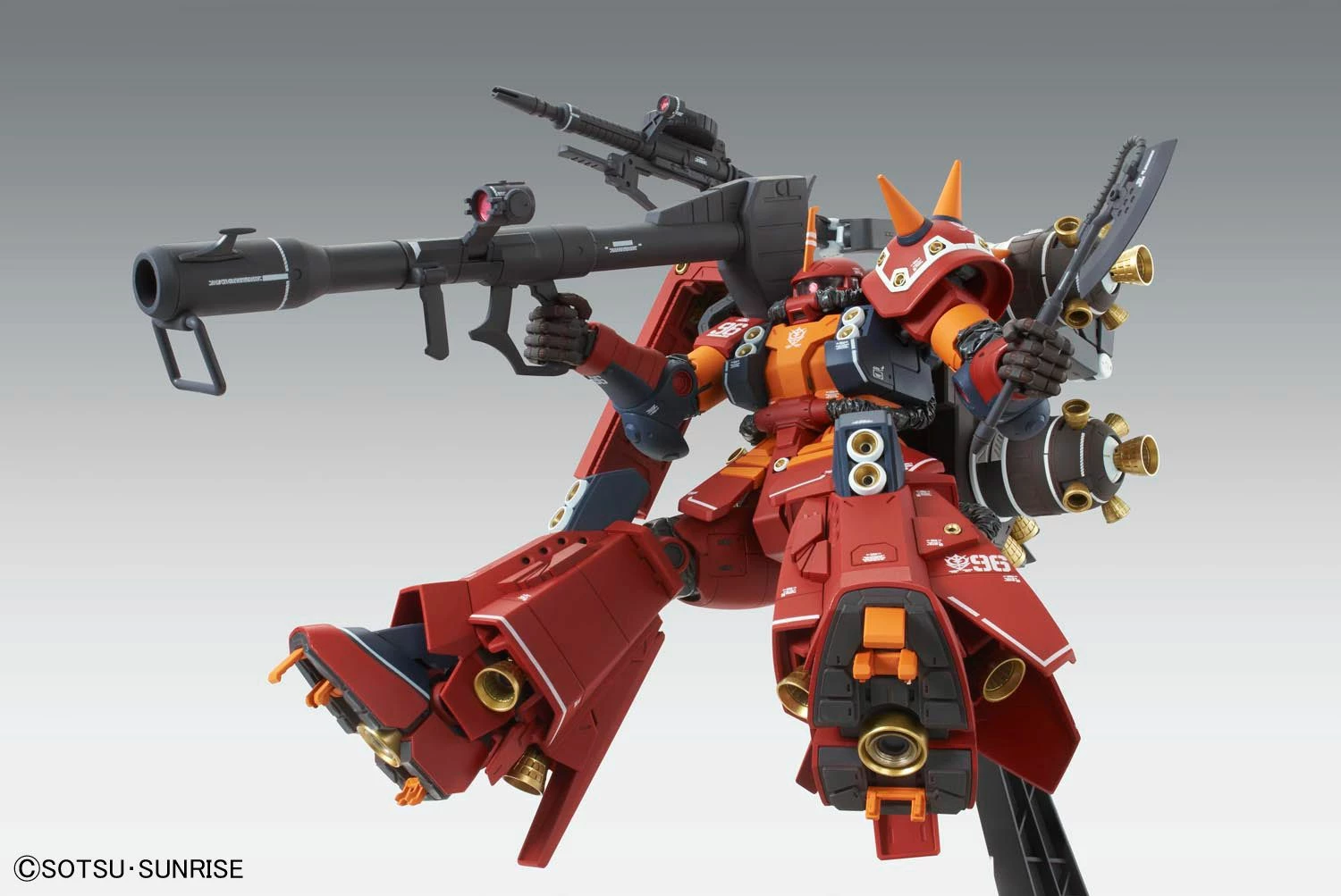Bandai Gundam 1/100 MG Gundam Thunderbolt MS-06R High Mobility Type Zaku "Psycho Zaku" Ver. KA. Model Kit 8 Bandai Gundam 1/100 MG Gundam Thunderbolt MS-06R High Mobility Type Zaku "Psycho Zaku" Ver. KA. Model Kit - Image 8