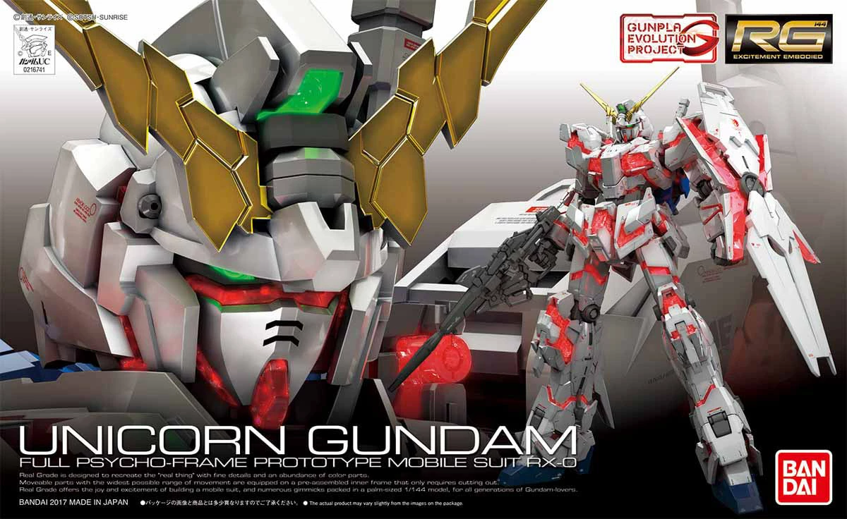 Bandai Gundam 1/144 RG #25 RX-0 Unicorn Gundam (Full Psycho Frame) Model Kit 19 Bandai Gundam 1/144 RG #25 RX-0 Unicorn Gundam (Full Psycho Frame) Model Kit - Image 19
