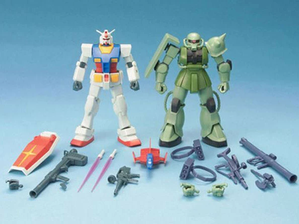 Bandai Gundam 1/144 HGUC RX-78-2 Gundam Vs. Zaku II Gunpla Starter Set Model Kit 1 Bandai Gundam 1/144 HGUC RX-78-2 Gundam Vs. Zaku II Gunpla Starter Set Model Kit