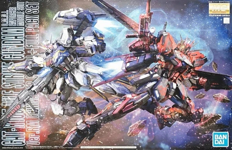 Bandai Gundam 1/100 MG Seed Aile Strike Gundam Ver. RM (Chine Red Color + Full Pack Set) Model Kit 4 Bandai Gundam 1/100 MG Seed Aile Strike Gundam Ver. RM (Chine Red Color + Full Pack Set) Model Kit - Image 4