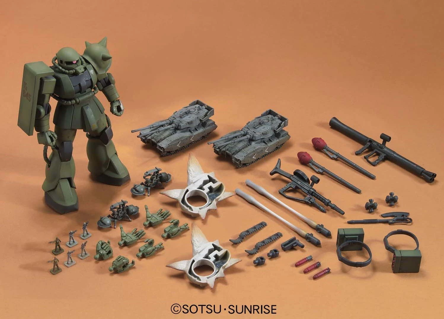 Bandai Gundam 1/144 HG UC Hard Graph MS-06 Zaku The Ground War Set Model Kit 2 Bandai Gundam 1/144 HG UC Hard Graph MS-06 Zaku The Ground War Set Model Kit - Image 2