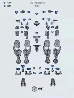 DOT Workshop Gundam 1/100 MG Providence Metal Diecast Upgrade Parts