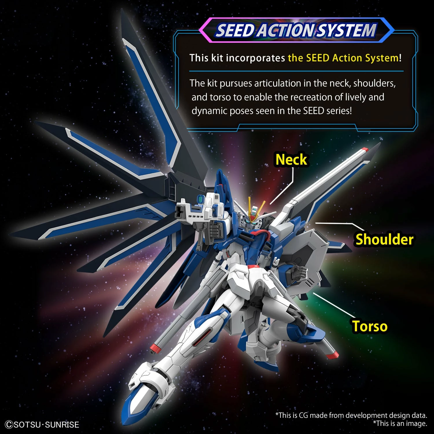 Bandai Gundam 1/144 Seed Freedom #XX STTS-909 Rising Freedom Gundam Model Kit 3 Bandai Gundam 1/144 Seed Freedom #XX STTS-909 Rising Freedom Gundam Model Kit - Image 3